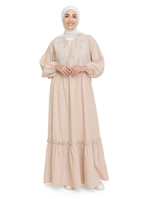 Latte Linen Dress - Khotwh